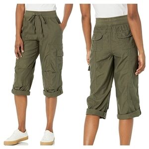 Tommy Hilfiger Women's Olive Green Elastic Waist Relaxed Cargo Pant Size 4
